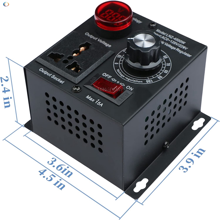 Regolatore Di Velocità Per Motore AC ZOWZEA 120-220V - Potenza 4000W, Controllo Variabile Con Reostato, Per Ventole E Piccoli Motori, 15A 110V - 2
