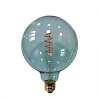 Ampoule LED à filament en stock, style Edison G125 E27 4W 180Lms 1800K, en aluminium et verre fumé, pour luminaires suspendus vintage pour lieux de fête