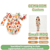 Pyjama décontracté en fibre de bambou pour nouveau-nés de 0 à 24 mois, manches longues, nœud à volants, tissu tricoté uni, bouton pression, printemps