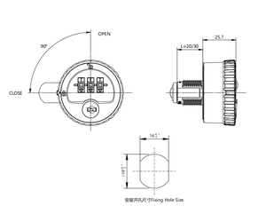 9550 chữ số cao an ninh kết hợp khóa an toàn, an ninh kết hợp khóa cửa Ba mã với Master Key chức năng - Product Image 2