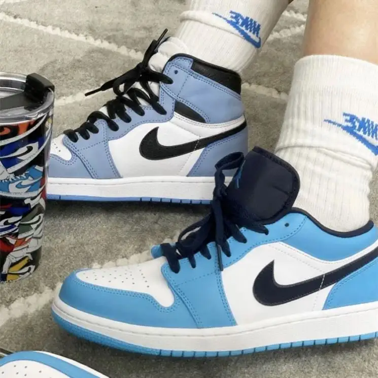 Hot sale Popular Fashion style Air Jordan 1 Low cut Blue Classic Retro AJ1 Sports Basketball shoes Nike Sneakers