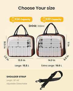 Bolsa de Almuerzo Plegable Aislada de Poliéster para Mujer, Grande, 15.5L, Nevera Portátil Impermeable con Tapa Triangular Antideslizante de Lujo - Product Image 2