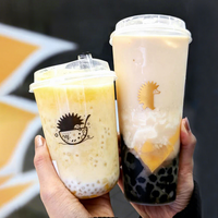 Gobelets jetables en plastique PP givré à fond rond avec impression de logo personnalisé, 12, 16, 22 oz, pour bubble tea, boba tea, milkshake