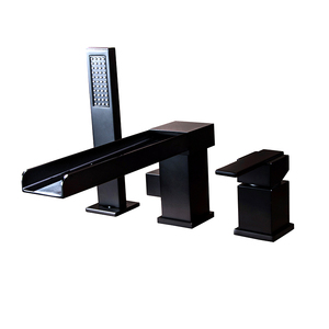 De alta calidad de baño montado cubierta latón negro caminar en la bañera 3 Pcs <span class=keywords><strong>ducha</strong></span> <span class=keywords><strong>grifo</strong></span> del baño - Product Image 1