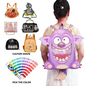 Forma personalizada monstruo ITA bolsa personalizada ITA bolsa transparente PVC lindo mensajero ITA bolsa para dama y niñas