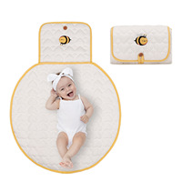 Broderie Diaper Caddy Organisateur Portable Bébé Nécessités Voyage Sac De Rangement avec Motif Imprimé Bébé Matelas À Langer