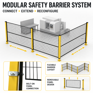 Clôture de protection pour atelier robotique 1800*600 mm, cadre en profilé d'aluminium, anti-rongeurs, écologique, porte treillis CE - Product Image 5