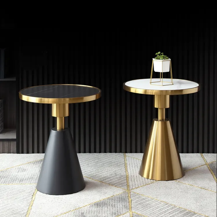 Macheda — meuble de maison avec pinceau doré miroir en acier inoxydable, Table basse de luxe, en laiton, blanc, noir, marbre, style industriel, moderne
