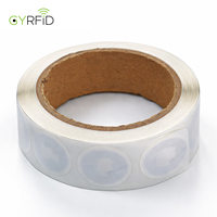 Étiquettes NFC personnalisées imperméables Dia25/30mm, autocollant NFC 213, puce intelligente 13.56MHz, autocollant en papier enduit, autocollant NFC anti-métal