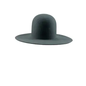 Dark Grey Color Wide Brim 100% Australian Wool Hat Blocked Open Crown