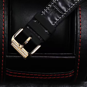 Exquisite Craftsmanship Automatic Mechanical Gentlemen Rose Gold Tonneau Full Diamond <b>Black</b> Yachting Dial Mechanical <b>Watch</b> - Product Image 5