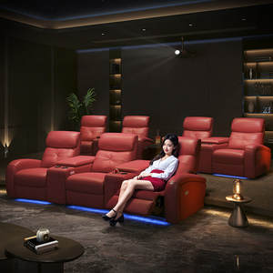 Sièges de cabine électriques de première classe, salle audiovisuelle souterraine, salle multifonction en cuir, <span class=keywords><strong>canapé</strong></span> de cinéma maison personnalisé - Product Image 1