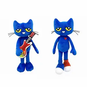 Peter The Cat mainan boneka permainan anak, animasi gitar biru kucing mainan mewah hadiah ulang tahun anak-anak dekorasi kamar 30cm