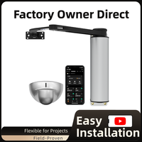 Ouvre-porte à bras oscillant à commande à distance, moteur sans balais, installation facile, bras de traction, bras de poussée, cadre robuste, 250 kg, tourniquets