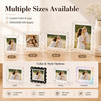 Cadre photo carré transparent sans cadre en acrylique magnétique double face haute transparence de qualité supérieure