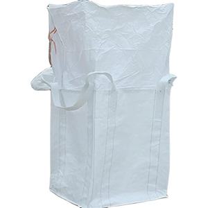Huamaohengchun 1 Tonelada, 35L x 35W x 43H, 2200lbs SWL, Parte Superior Tipo Duffle, Fondo Plano, Polipropileno Tejido, Blanco, Grande - Product Image 1