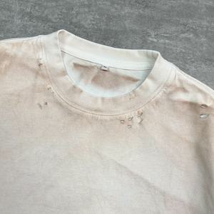 Camisetas de Algodón de Alta Calidad para Hombre, Tallas Grandes, Estilo Urbano Desgastado, Camisetas Extra Grandes, Camisetas Cuadradas con Lavado Ácido - Product Image 3