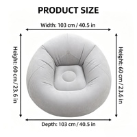 Canapé gonflable individuel, fauteuil paresseux portable, tabouret gonflable, pouf gonflable pour le camping