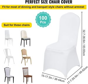Housse de chaise de mariage populaire, économique, durable, réutilisable, lavable, confortable, en Spandex/Polyester, taille personnalisable, unie, teinte - Product Image 3