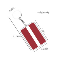 Porte-clés et pendentifs en acrylique Porte-clés légers Drapeaux de Lettonie Accessoires de divers pays pour les fans