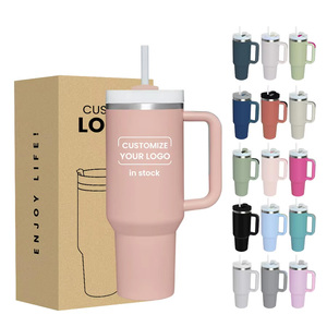 Tumbler Isolato Personalizzato <span class=keywords><strong>da</strong></span> 40 oz, Tazza <span class=keywords><strong>da</strong></span> Viaggio in Acciaio Inox <span class=keywords><strong>con</strong></span> Manico e Cannuccia - Product Image 1