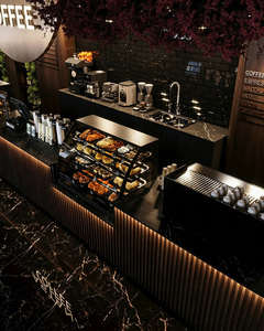 Arredamento di Lusso per Caffetteria |   Design d'Interni Commerciali |   Soluzione Chiavi in Mano per il Retail |   Design per Caffetterie Boutique |   Stile Minimal Nero e Oro - Product Image 5