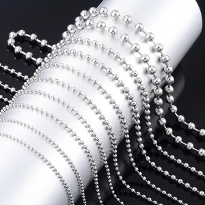 Lot de 5 Colliers Hip Pop en Acier Inoxydable avec Perles et Chaînes, Bijoux Étanche, Fournitures en Gros - Product Image 2