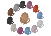 Couvercle de siège de toilette rond en bois blanc moderne avec charnière en PP, écologique et à fermeture lente, pour le marché sud-américain