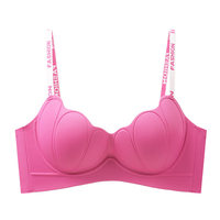 Soutien-gorge push-up sans fil pour femme, modèle estival quotidien, avec bonnets à lettres, effet liftant, une pièce, pour petites poitrines, respirant et uni