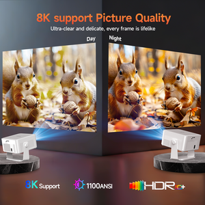 Projecteur portable à courte focale HY450Max 1100 ANSI Lumens, natif 1080P, compatible 8K, Android 14, WiFi 6, BT 5.4, LED LCD, Stéréo HIFI - Product Image 5