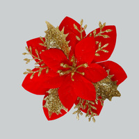 Fleurs pour décorations d'arbre de Noël Fleurs en tissu Ornements suspendus Décoration de guirlande pour les célébrations de vacances