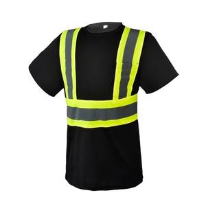 T-shirt haute visibilité classe 2 réfléchissant noir à manches courtes <span class=keywords><strong>pour</strong></span> la construction, t-shirt de travail réfléchissant jaune fluorescent - Product Image 6