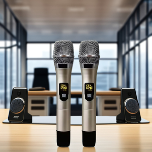 Light-Weight 2-Channel UHF Wireless Handheld Microphone <strong>Omni</strong>-Directional <strong>Pattern</strong> for Karaoke Studio Use - Product Image 6