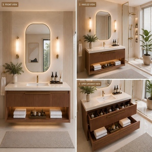 Mueble de Baño Moderno OEM con Almacenamiento, Gabinete con Espejo y Diseño Personalizado para Proyectos Inmobiliarios - Product Image 3
