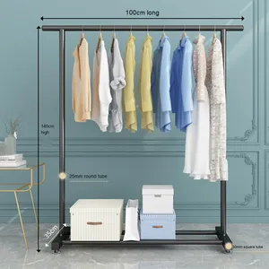 Giá sỉ, giá rẻ, giá gốc, giá ưu đãi: Giá treo quần áo, giá để đồ bằng kim loại đơn giản, có bánh xe, kiểu dáng hiện đại, bán buôn - Product Image 6