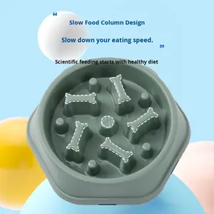 Mangkuk Makan Anjing Anti-Tersedak Anti-Jatuh Bentuk Tulang, Mangkuk Plastik Portabel untuk Makan Hewan Peliharaan - Product Image 2