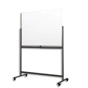 Çift taraflı basit ve şık tasarım demir standı mobil beyaz tahta için tekerlekler ile ofis ve okul çizim