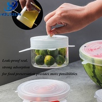 Ensemble de couvercles extensibles en silicone pour la conservation des aliments, résistants à la chaleur et au froid, adaptés aux aliments, réutilisables, 5 tailles, pour la cuisine et le stockage au réfrigérateur