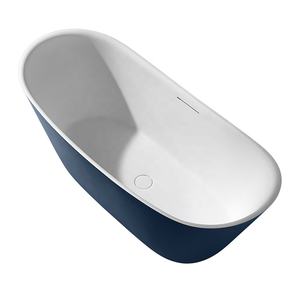 Bañera de piedra de <span class=keywords><strong>roca</strong></span> Artificial ovalada Beige, bañera de remojo de SPA interior para proyectos de Hotel, bañeras independientes coloridas - Product Image 6