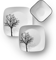 Ensemble de vaisselle en mélamine Bestwares, design luxueux, forme carrée, vente en gros, vaisselle en plastique, service pour 6 personnes