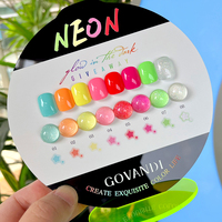 GOVANDI New Summer Night Glow 8 Color High Pigment Neon Gel Polish Set Private Label Wholesale Neon Gel Nail Polish Logo Custom
