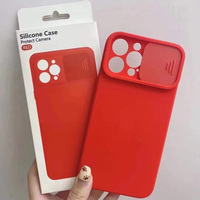 Coque de téléphone en silicone avec fenêtre coulissante, antichoc, compatible avec la charge sans fil, design luxueux pour iPhone 16, 17, 15, 13/12/11 Pro/XS Max/XR/8 Plus, protection de l'appareil photo