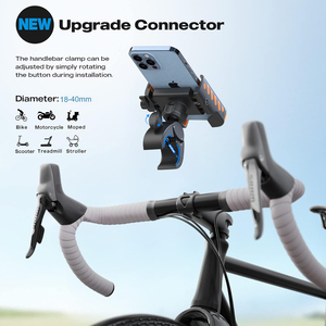 Soporte Antichoque para <span class=keywords><strong>Teléfono</strong></span> en Manillar <span class=keywords><strong>de</strong></span> Bicicleta, Compatible con Cámaras, para Motocicleta, Cochecito, Scooter, Carrito, para Teléfonos <span class=keywords><strong>de</strong></span> 4-7 Pulgadas - Product Image 6