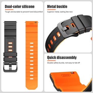 Correa de Reloj de Silicona de 22 mm para Huawei Watch GT6Pro GT6/GT4 5 4 <span class=keywords><strong>3</strong></span> 46 mm, Correa Deportiva Transpirable para <span class=keywords><strong>Amazfit</strong></span> Balance 2/<span class=keywords><strong>Bip</strong></span> 6 5 - Product Image 2