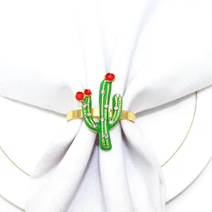 热带仙人掌植物形状餐巾环工厂供应商定制餐巾架
