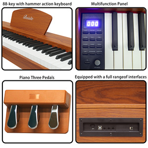 <span class=keywords><strong>Piano</strong></span> numérique et clavier électronique Beisite LM-201 à 88 touches, performance professionnelle, action de marteau, haut-parleur intégré, orgue électrique - Product Image 2