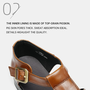 Zapatos de Hombre de Cuero Vacuno Estilo Británico con Hebilla Hueca Personalizada OEM, Zapatos Casuales de Punta Puntiaguda Tejidos Romanos para Primavera, Verano y Otoño - Product Image 2