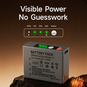 แบตเตอรี่ NP W126S แบบชาร์จตรง Type C ใหม่เอี่ยม ความจุ 1000mAh พร้อมหน้าจอแสดงผลดิจิตอล สำหรับกล้อง <span class=keywords><strong>Fujifilm</strong></span> <span class=keywords><strong>X</strong></span> A7 <span class=keywords><strong>X</strong></span> A5 <span class=keywords><strong>X</strong></span> <span class=keywords><strong>A3</strong></span> - Product Image 2