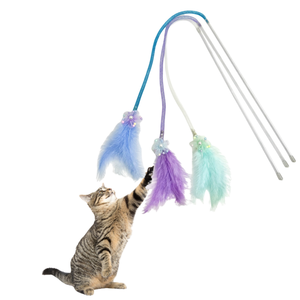 ไม้ล่อแมวแบบยาว <span class=keywords><strong>StarCat</strong></span> BY068 ขายส่งจากโรงงาน พร้อมกระดิ่ง ขนนก ทนทานต่อการกัด ของเล่นแมวแบบมีปฏิสัมพันธ์ - Product Image 1