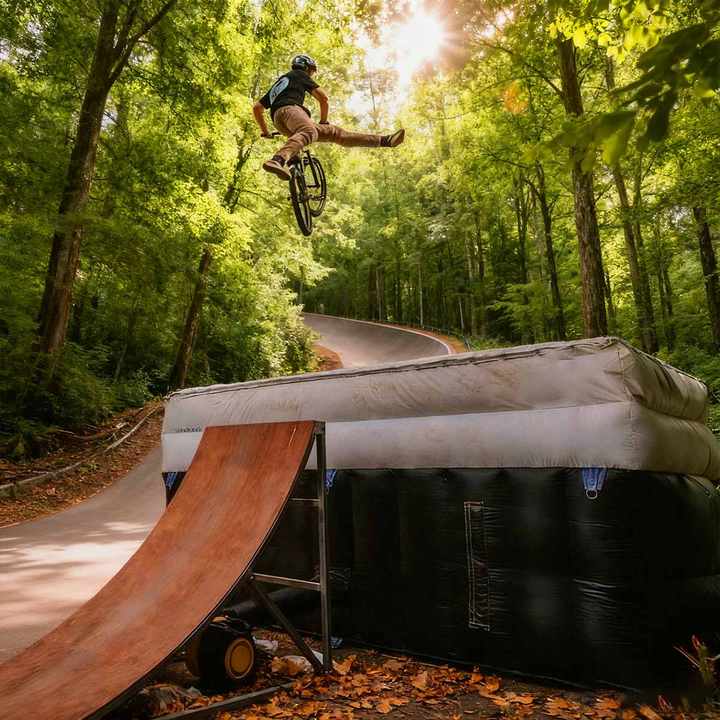 Bmx Inflatable Ramp NAIRBAG Airbag Landing Freestyle BMX FMX Ramp Bike Jump 16x6x4.5m ...